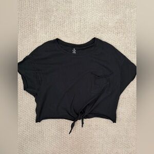 Aerie Black Crop Top with Pocket